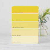 Ankündigung der neuen Farbe Gold Paint Chip (Stehend Vorderseite)