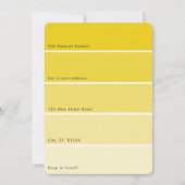 Ankündigung der neuen Farbe Gold Paint Chip (Vorderseite)