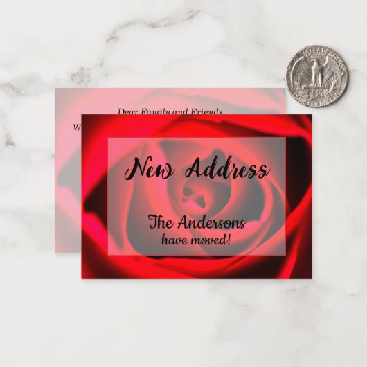 Ankündigung der neuen rote Rose (Vorderseite/Rückseite Beispiel)