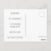 Ankündigung der neuen Zuhause Address Forest Fungi Postkarte (Rückseite)