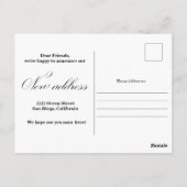Ankündigung der neuen Zuhause-Adresse Foto-Postkar Postkarte (Rückseite)