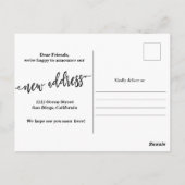 Ankündigung der neuen Zuhause-Adresse Postkarte (Rückseite)
