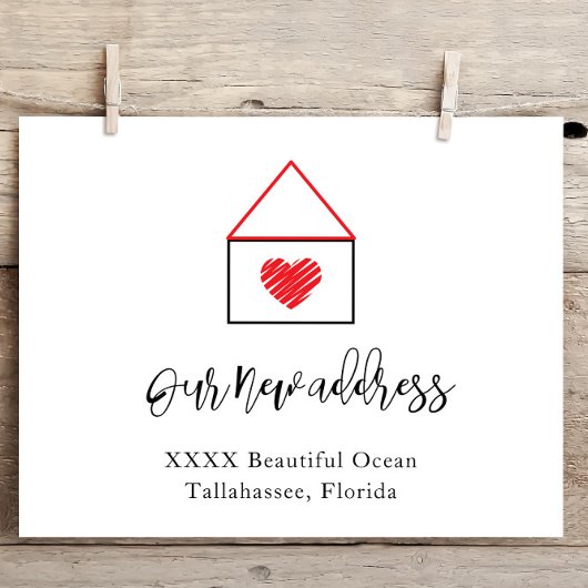 Ankündigung der neuen Zuhause-Adresse Postkarte