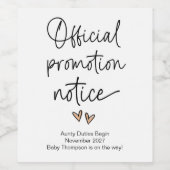 Ankündigung der offiziellen Werbeaktion Baby Schwa Weinetikett (Einzelnes Label)