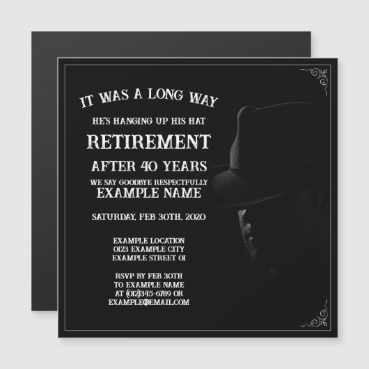 Ankündigung der Pensionierung mit Cowboy in Half S (Vorne/Hinten)