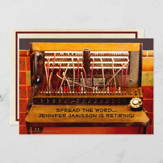 Ankündigung der Pensionierung, Vintage Telefonscha (Vorne/Hinten)