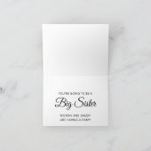 Ankündigung der personalisierten Großen Schwester (Innenseite)