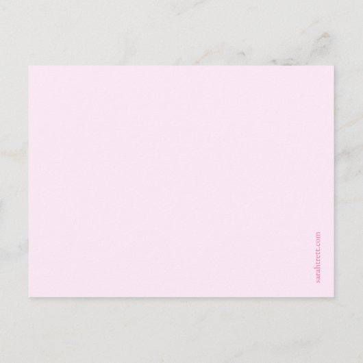 Ankündigung der Postkarte für das junge Mädchen in (Rückseite)