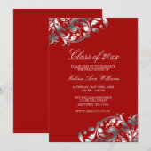 Ankündigung der Red Silver Swirl Graduation Party (Vorne/Hinten)