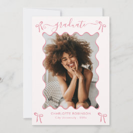 Ankündigung der rosa Bow Graduation Party