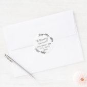 Ankündigung der Rücksendeadresse der Elegante Wrea Runder Aufkleber (Umschlag)