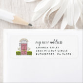 Ankündigung der Rücksendeadresse der rosa Türbeweg (Insitu)