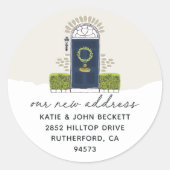 Ankündigung der Rücksendeadresse für den Urlaub Runder Aufkleber (Vorderseite)