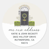 Ankündigung der Rücksendeadresse für den Urlaub Runder Aufkleber (Vorderseite)