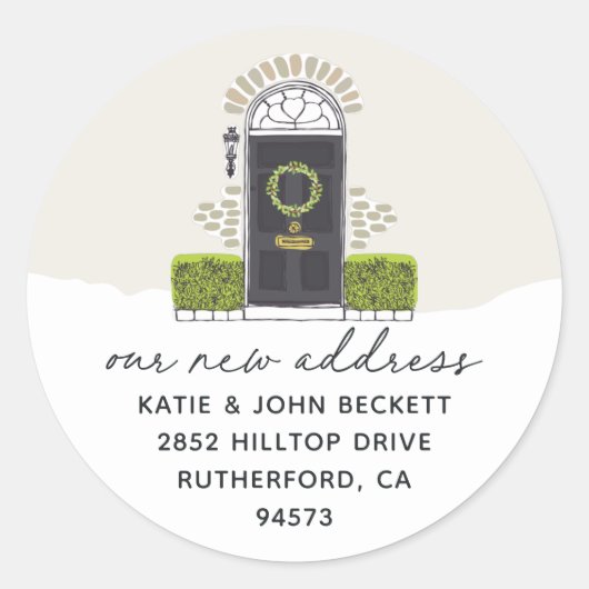 Ankündigung der Rücksendeadresse für den Urlaub Runder Aufkleber (Vorderseite)