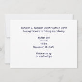 Ankündigung der Ruhestandzeit für das Fischerboot  (Rückseite)