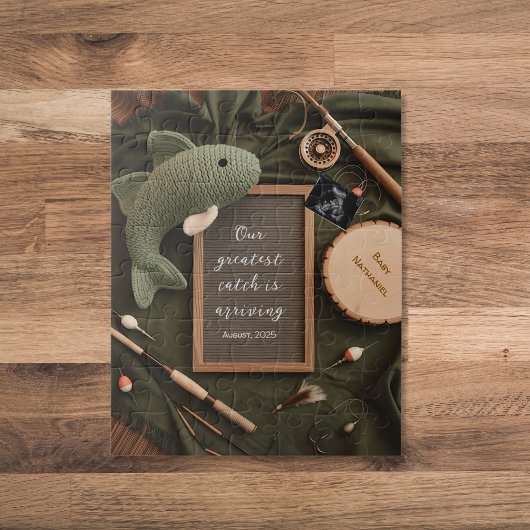 Ankündigung der rustikalen Fischerei Puzzle