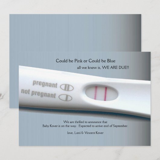 Ankündigung der Schwangerschaft (Vorne/Hinten)