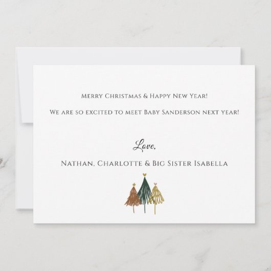 Ankündigung der Schwangerschaft (Rückseite)