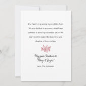 Ankündigung der Schwangerschaft am Geschwisterurla (Rückseite)