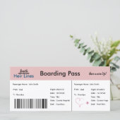 Ankündigung der Schwangerschaft des Flugtickets (R (Stehend Vorderseite)