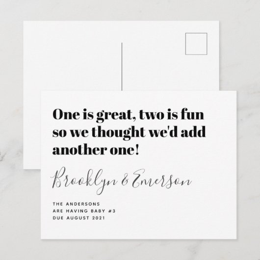 Ankündigung der Schwangerschaft des niedlichen Kin (Vorne/Hinten)