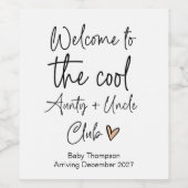 Ankündigung der Schwangerschaft im coolen Kindercl Weinetikett (Einzelnes Label)