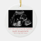 Ankündigung der Schwangerschaft im Foto Keramik Ornament (Vorne)