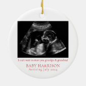 Ankündigung der Schwangerschaft im Foto Keramik Ornament (Hinten)