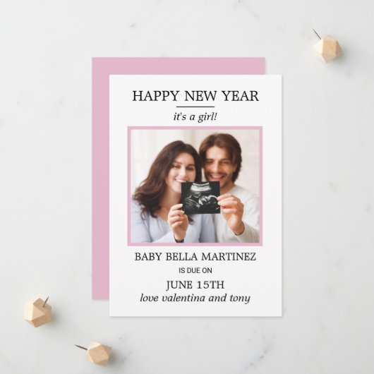 Ankündigung der Schwangerschaft im neuen Foto (Vorderseite/Rückseite Beispiel)