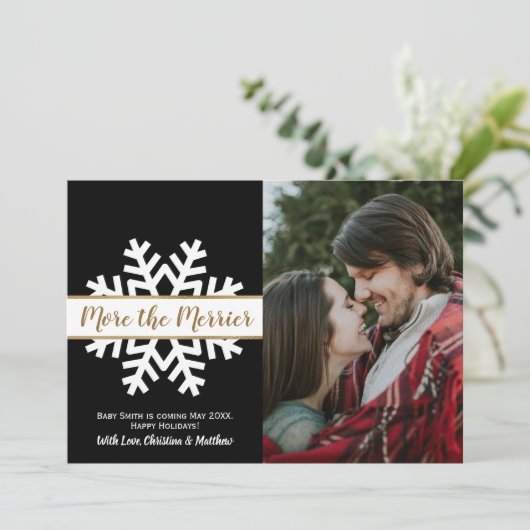 Ankündigung der Schwangerschaft im Schwarz-weißen  (Stehend Vorderseite)