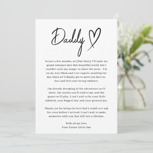 Ankündigung der Schwangerschaft in Schwarz-Weiß-Va (Stehend Vorderseite)