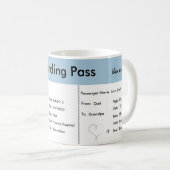 Ankündigung der Schwangerschaft mit Reisegesichtsp Kaffeetasse (VorderseiteRechts)