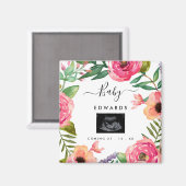 Ankündigung der Schwangerschaft von Boho Floral So Magnet (Vorderseite/Rückseite)