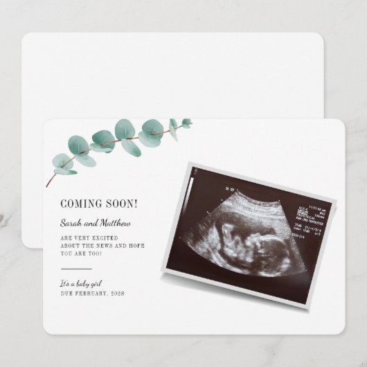 Ankündigung der Schwangerschaft von Eukalyptus Bab (Vorne/Hinten)