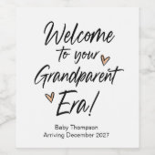 Ankündigung der Schwangerschaft von Großeltern Era Weinetikett (Einzelnes Label)