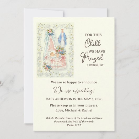 Ankündigung der Schwangerschaft von Jungen oder Mä (Vorderseite)