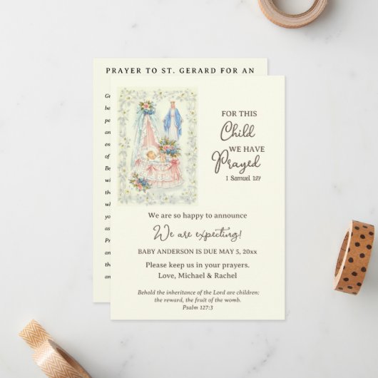 Ankündigung der Schwangerschaft von Jungen oder Mä (Vorderseite/Rückseite Beispiel)