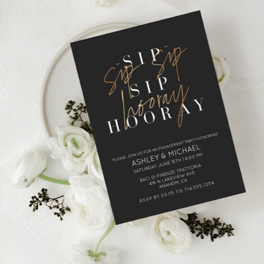 Ankündigung der Sip Sip Hooray Black Gold Verlobun