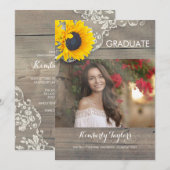 Ankündigung der Sonnenblumen-Spitzen-Foto Graduati (Vorne/Hinten)