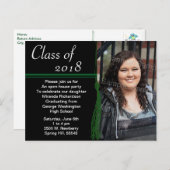 Ankündigung der Tassel Green & Black Graduation Pa (Vorne/Hinten)