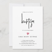 Ankündigung der Taufe für zeitgenössische Mädchen (Vorderseite)