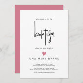 Ankündigung der Taufe für zeitgenössische Mädchen (Vorne/Hinten)