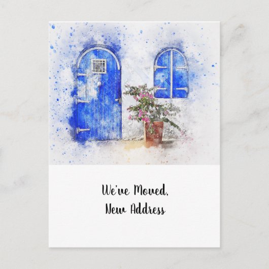 Ankündigung der Tür neue Adresse Postkarte (Vorderseite)