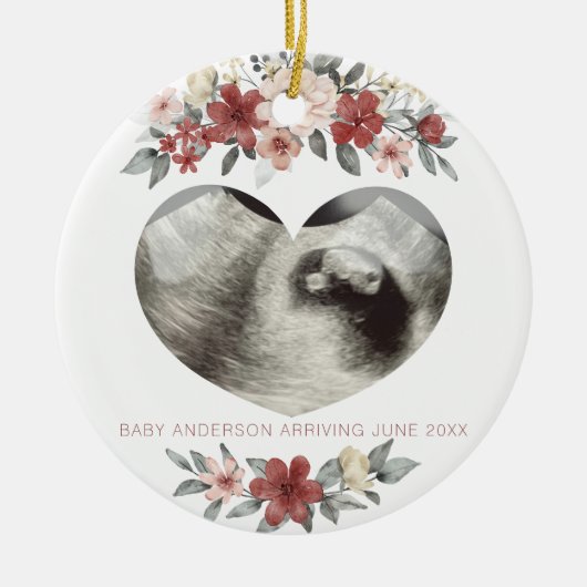 Ankündigung der UltraschallSchwangerschaft Keepake Keramik Ornament (Vorne)
