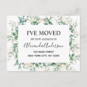 Ankündigung der Umstellung des Haushalts Eukalyptu Postkarte (Vorderseite)