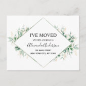 Ankündigung der Umstellung des Haushalts Eukalyptu Postkarte (Vorderseite)