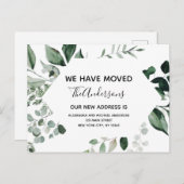 Ankündigung der Umstellung des Haushalts Eukalyptu Postkarte (Vorne/Hinten)