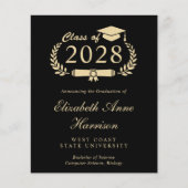 Ankündigung der Uni Black Gold Abschluss (Vorderseite)