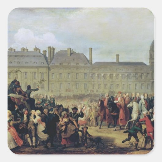 Ankündigung der Unterzeichnung des Vertrags Quadratischer Aufkleber (Vorderseite)